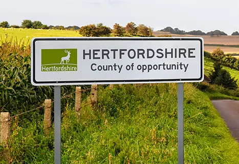 Hertfordshire sign